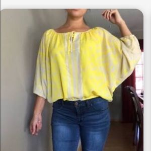 Express | Yellow and Cream Blouse